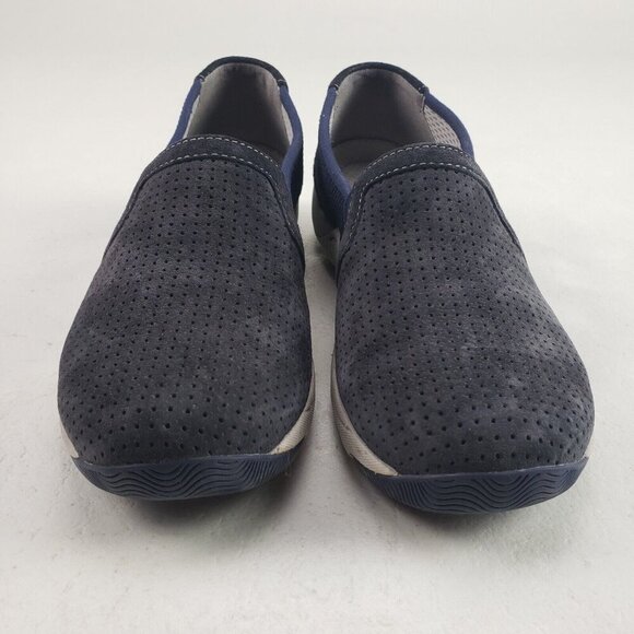 Dansko Halle Suede Slip On Shoe Womens 6.5 7 37 Blue Perforated Comfort Flat - Picture 4 of 11